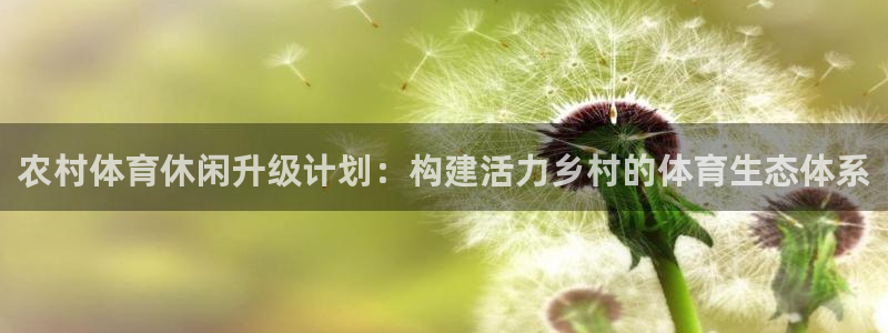 凯捷体育娱乐是那个系列的台子：农村体育休闲升级计划：